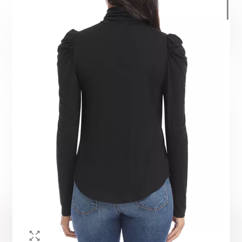 Karen Kane Black Shirred Sleeve Turtleneck Top Size XL - Picture 2 of 7